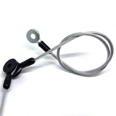 Özel Tel Halat Tertibatları PVC Kaplı Şeffaf Kordon Kablo Bağlantı Emniyet Kayışı