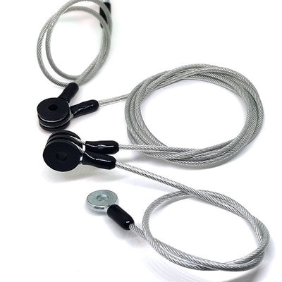 Özel Tel Halat Tertibatları PVC Kaplı Şeffaf Kordon Kablo Bağlantı Emniyet Kayışı