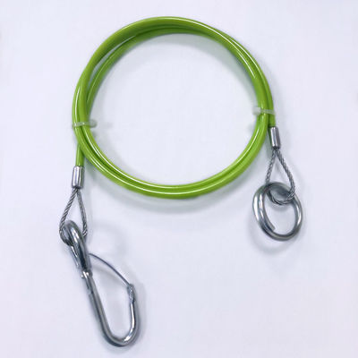 Naylon Kaplı Renkli 4mm Paslanmaz Çelik Halat, Delikli ve Emniyet Kancalı