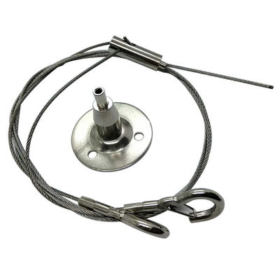 Spot Toptan çelik kilitli askı kitleri tek klipsli çelik halatlı asma lamba kablo tutucu