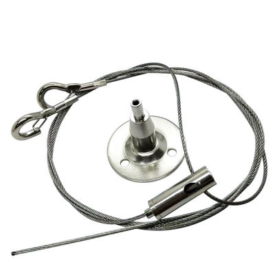 Spot Toptan çelik kilitli askı kitleri tek klipsli çelik halatlı asma lamba kablo tutucu