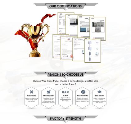Asılı tel sistemleri için kanca ile paslanmaz çelik kablo döngüsü kitleri