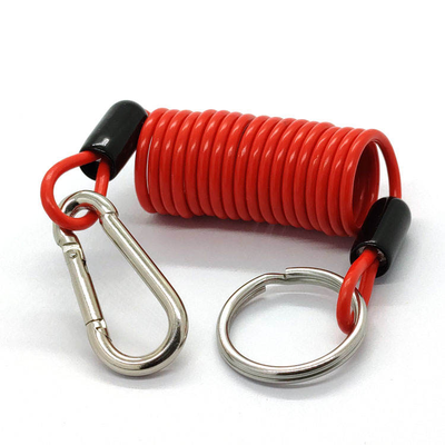 Factory Direct OEM Disc Lock Reminder Cable Bike Motorcycle Alarm Safety Lanyard Spring Coil Wire Looped