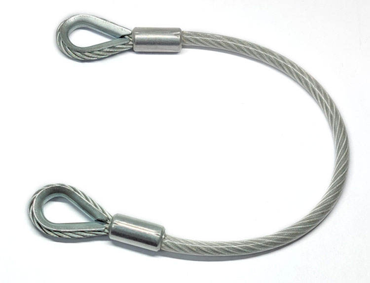 Factory Direct Sale Steel Wire Rope Lanyard Cable Steel Wire Rope Assembly 3mm PVC  Coated Wire Rope with Loops