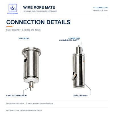 Dual Side Assembly Set Hardware Suspension Kits With Screw For Suspended Panel Light Linear Light