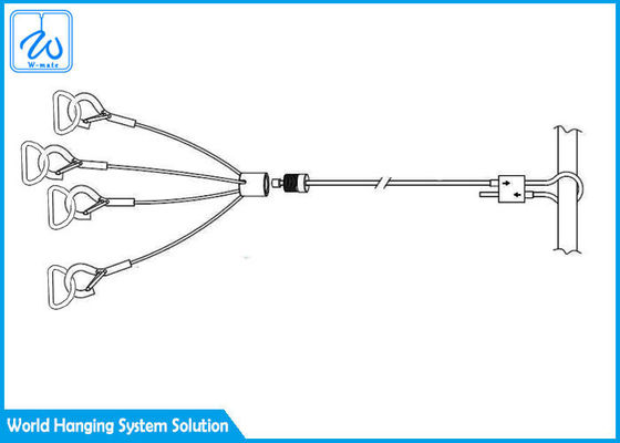 Endüstriyel HVAC Asılı Kit Hava Kanalı Kuyruk Sünger Sistemi 2 / 5mm Kablo Çapı