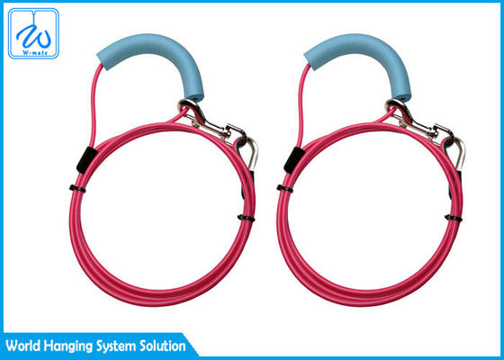 PVC Kaplı Evcil Hayvan Bağlantı Kablosu Sağlam Spiral Kazık Anahtarlık / Yumuşak Tutma Yeri