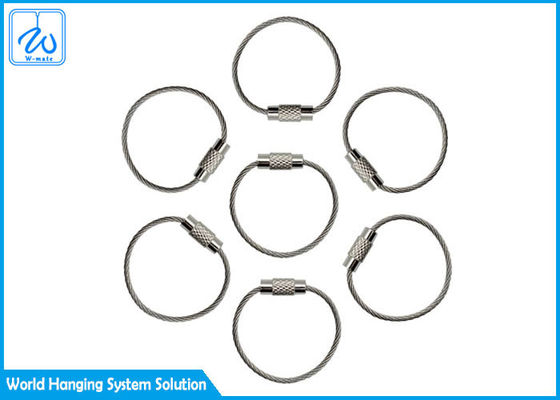 Dayanıklı Sağlam Kablo Döngü Anahtarlık Dış Mekan Yürüyüşü İçin 7 * 7 Tel Yapısı