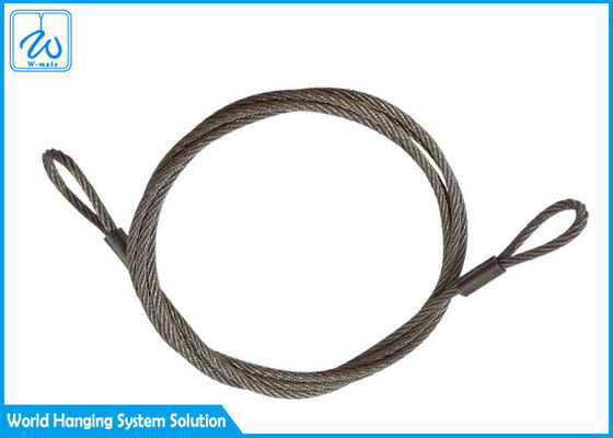 6mm 7x19 Paslanmaz Çelik Halat Sapanları Uçtan Uca Uçak Kablo Ekran Sistemi İçin