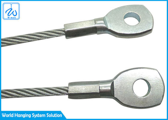 Yüksek Çekme Kuvvetli Uzatma Yayı Emniyet Kablosu 4mm Paslanmaz Çelik Halat Göz Terminali İle