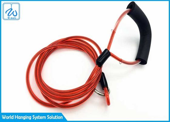 Custom Tie Out Dog Collar Flexi Pink Leashes For Pet , Dog Runner Cable