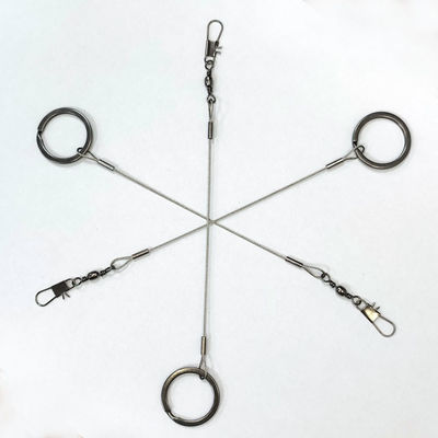 Siyah paslanmaz çelik tel ip testikleri asılı kanca Balıkçı aletleri Güvenlik