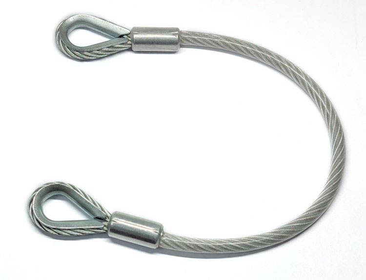 Factory Direct Sale Steel Wire Rope Lanyard Cable Steel Wire Rope Assembly 3mm PVC  Coated Wire Rope with Loops