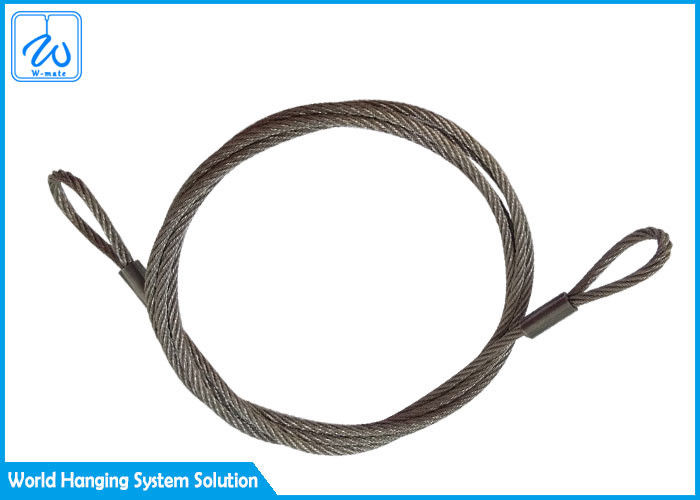 6mm 7x19 Paslanmaz Çelik Halat Sapanları Uçtan Uca Uçak Kablo Ekran Sistemi İçin